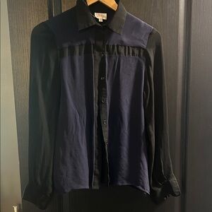 Parker Silk Blouse Navy and Black, size Small